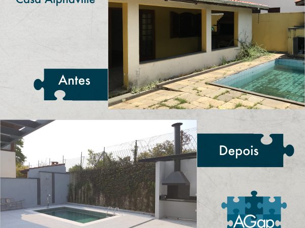 Antes e Depois - Projeto Reforma Casa Alphaville