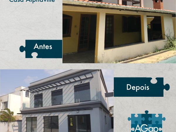 Antes e Depois - Projeto Reforma Casa Alphaville